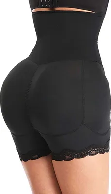 Zdjęcie produktu dla Body Shaper z efektem push-up, gorsetem i wkładkami biodrowymi - Czarny - XL-XXL, Czarny