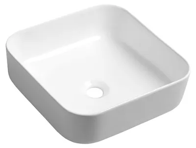 Imagen del producto de Sapho: Lavabo de cerámica blanco, para encastrar, 39,5 x 39,5 cm