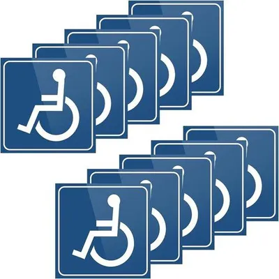 Produktbild von Blaue Rollstuhl Aufkleber stark klevend 10 Stück