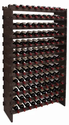 Produktbild von Relaxdays Weinregal, 108 Flaschen, Bambus, HxBxT: 159 x 85 x 25,5 cm, Rot- & Weißwein, stapelbares Flaschenregal, braun