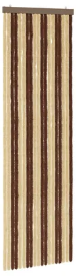 Image de Rideau anti-insectes vidaXL en chenille, marron et beige, 56 x 185 cm
