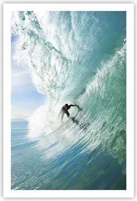 Produktbild von Poster - Poster ohne Rahmen - Abenteuer surfer welle ozean - 61x91,5 cm - Wand Bild - Wanddeko - Wandbilder - Kunstposter - Wandposter - Bilder - Kunstdruck - Wanddekoration - Wandbild P2XPA61x91-2541