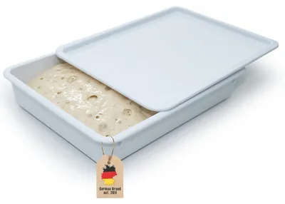 Produktbild von Intirilife Pizzaballenbox mit Deckel Teigbox für Pizzateig Gärbox Stapelbar Teigwanne Aufbewahrungsbox Teigbehälter43x32x8cm Pizza Zubehör Gastronomie