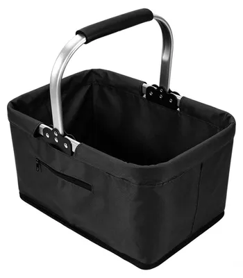 Imagen del producto de Bolsa de compras plegable con estructura de aluminio, de 26 litros, con compartimento con cremallera, ideal para hacer la compra