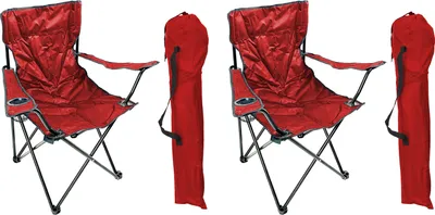 2er Anglersessel Campingstuhl Outdoorstuhl Getränkehalter Tasche Rot
