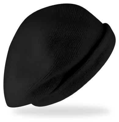 Fiebig weiche Strickbaske aus Lammwolle unifarben für Damen in schwarz