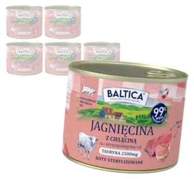 Produktbild von Baltica Regionale Geschmäcker Lamm mit Kalb 6x185g Getreidefreie Feuchtfutter Für Kastrierte Katzen