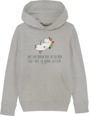 Produktbild von Mr. & Mrs. Panda Kinderpullover Einhorn Cocktail 12-14 Jahre (152/164) - Heather Grey - Geschenk, Freundin, Unicorn, Caipirinha, Pullover, Hoodie, Kapuzenpullover, Rum