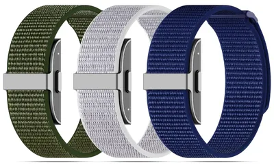 Imagen del producto de Conjunto de 3 pulseras para dispositivos de seguimiento de actividad física, fabricadas en nylon suave, ajustables y transpirables