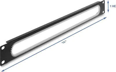 Obrázek produktu pro DELOCK 19" 1 HE Kabeldurchführung mit Kantenschutz schwarz