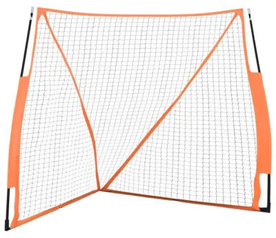 Produktbild von vidaXL Baseball-Netz Tragbar Orange Schwarz 183x182x183 cm Stahl