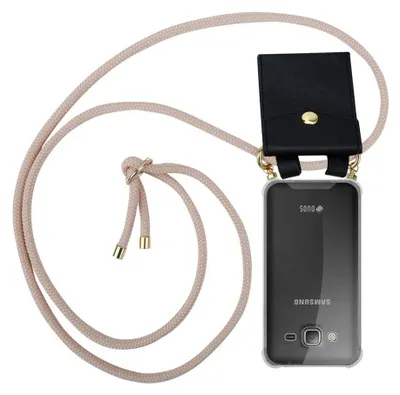 Produktbild von Cadorabo Hülle für Samsung Galaxy J3 2016 Schutzhülle in Rosa Handy Kette Silikon Kordel abnehmbares Etui