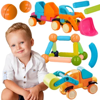 Obrázok produktu pre Woopie magnetické stavebné bloky vozidiel 52 ks.