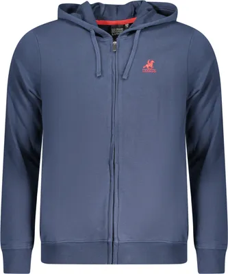 Produktbild von Blaues Herren Sweatshirt mit Reißverschluss & Stickerei - Langarm-Hoodie