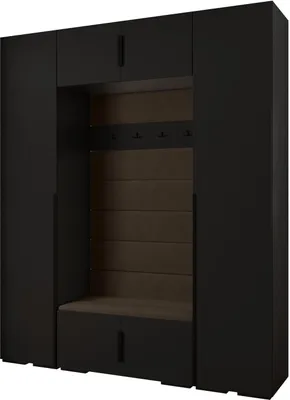 Produktbild von MEBLE KRYSPOL Inova 1 Möbelset Garderobe, 236,7x200x47cm - Schwarz, Manila 04, Schwarz