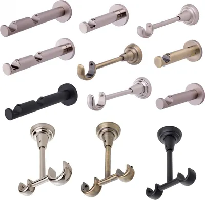 Produktbild von MDEKOR Deckenträger 1-läufig Messing Gold Deckenhalter mit Metallmontageplatte für Gardinenstange 19 mm Abstand kürzbar