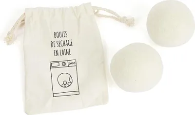 Image de Balles de séchage en laine X2 avec sac en coton – Ménage