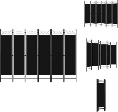 Produktbild von vidaXL 6-tlg. Raumteiler Schwarz 240 x 180 cm -  Raumteiler
