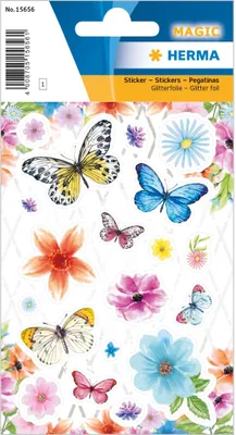 Produktbild von HERMA Blumenparadies Sticker aus Glitterfolie bunt
