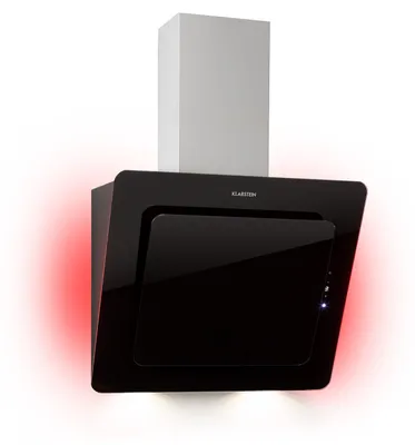 Obrázek produktu pro Klarstein Helena šikmá digestoř, šikmá nástěnná digestoř s průtokem 595 m³/h, RGB ambientní světlo, recirkulace a odvod vzduchu, LED osvětlení, dotykové ovládání, 60 cm, černá