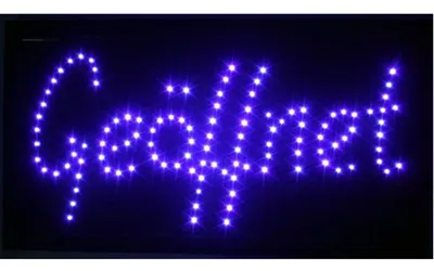 Produktbild von LED Schild GEÖFFNET, Blau, extrem hell & gut sichtbar bis 200m, 48x25cm