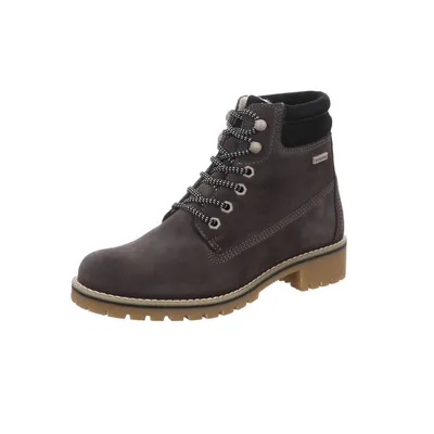 Produktbild von Tamaris Veloursleder-Stiefelette mit Blockabsatz, Schnürverschluss und Fleece-Futter, Gr. 37