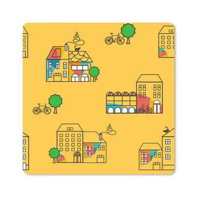 Produktbild von MuchoWow® Mauspad Mousepad Sommer - Muster - Stadt 30x30 cm - Mousepads - Maus Mat - Pad - Mausunterlage - Gaming