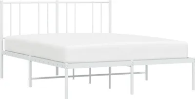 Produktbild von "SALE 2026"Klassische Betten - Weiß Bettgestell - Doppelbett mit Kopfteil Metall Weiß 140x200cm Stabli Möbel5415972