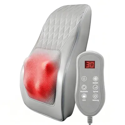 Produktbild von Nackenmassagegerät mit Wärme, Shiatsu Massagegeräte 3D Knet Rückenmassagegerät, Muskelschmerzlinderung für Nacken, Rücken, Beine