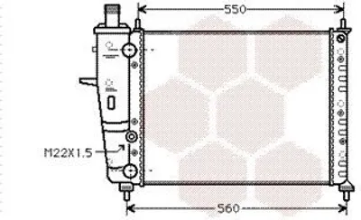 Produktbild von VAN WEZEL 17002160 Kühler Wasserkühler Motorkühler für FIAT BRAVO I (182) BRAVA (182)