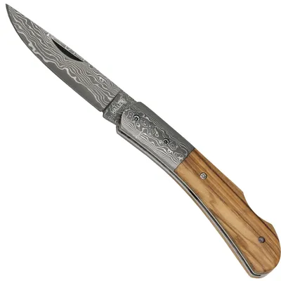 Produktbild von Haller Damast-Taschenmesser Olivenholzgriff