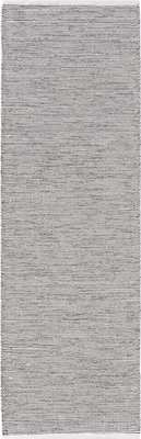 Produktbild von benuta Teppich Wohnzimmer Baumwollteppich Ron Beige/Schwarz 80x250 cm Läufer Wohnzimmerteppich Fransen Baumwolle