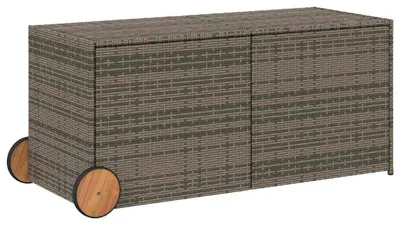 Obrázek produktu pro vidaXL Zahradní truhla s kolečky Grey 283L Poly Rattan