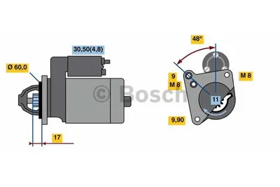 Produktbild von BOSCH 0 986 023 050 Starter Anlasser 1,7kW für MINI Schrägheck (R56) 12V