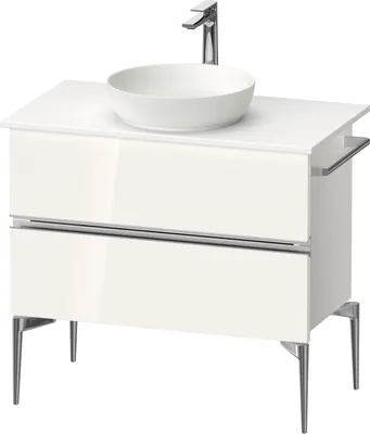 Image de Duravit Sivida Meuble sous-lavabo sur console, 2 tiroirs, poignée profilée chromée, 845x475x548mm, SV4658010220000