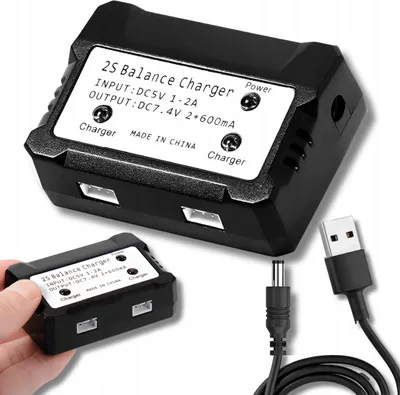 Produktbild von OMNA | Multi-Ladegerät für WL Toys Crawler 12428 - Schwarz - Schnellladung für 2 Akkus - Sicher und Praktisch