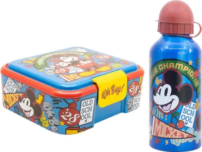 Produktbild von Disney Mickey Maus 2 tlg. Set XL Brotdose Aluminium Trinkflasche 530 ml