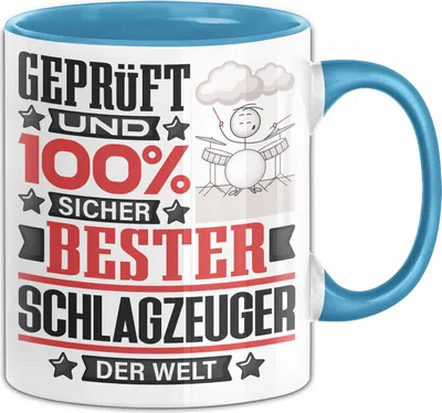 Produktbild von Schlagzeuger Geschenk Lustiger Spruch für Schlagzeuger Geschenkidee Bester Schlagzeuger Der Welt (Blau)