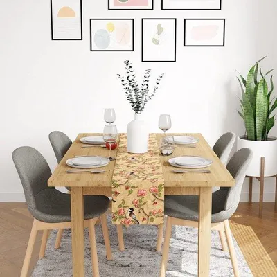 Zdjęcie produktu dla Uroczysty obrus 150 cm, poliester, nadający się do prania, w kolorze jasnozłotym
