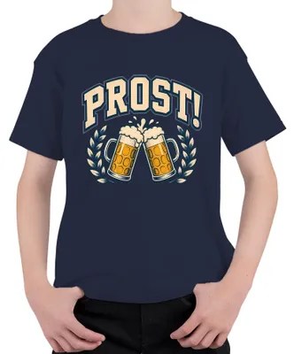 Immagine prodotto di PROST! Bicchieri di birra, , festa popolare, festa, divertente, pantaloni di pelle, maglietta per bambini, blu navy, taglia 140