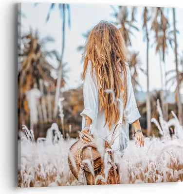 Produktbild von Bild auf Leinwand - Leinwandbild - Einteilig - Wiese Frau Gras - 40x40cm - Wand Bild - Wanddeko - Wandbilder - Leinwanddruck - Bilder - Wanddekoration - Leinwand bilder - Wandbild - AC40x40-5115