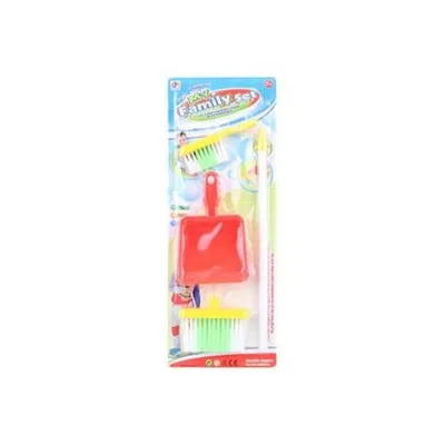 Produktbild von Kinder Reinigungsset aus Kunststoff mit Besen und Kehrschaufel, ca. 57,5 cm, ab 3 Jahren