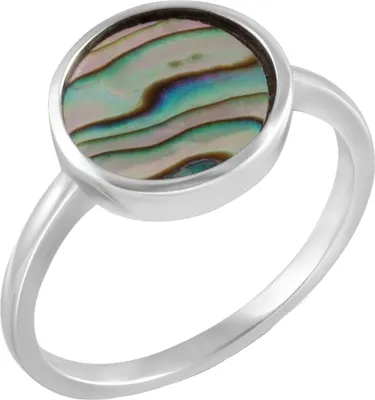 Produktbild von F Ring 925 Silber rhodiniert Abalone