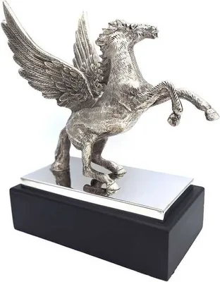 Produktbild von Pegasus - dekorative Aluminium-Figur auf Stahl- und Holzsockel - NI9935