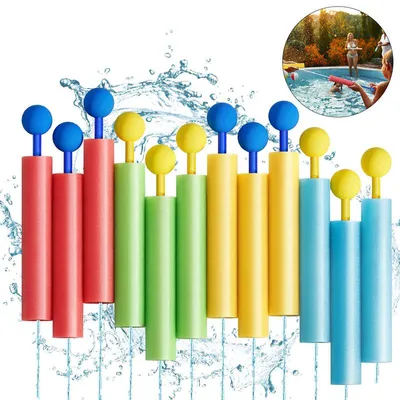 Produktbild von Wasserpistole Set 12 Stück Kinder, Mini Wasserspritzpistolen Schaumstoff Pool Strand Garten Spielzeug