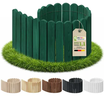 Obrázek produktu pro Floranica Flexibilní obruba záhonu 100 cm x 40 cm Zelená Zahradní lemování Srolovatelný zahradní plot