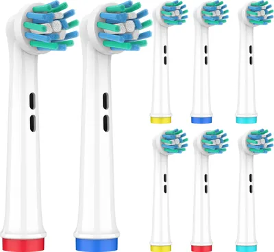 Produktbild von Aufsteckbürsten für Oral B kompatibel - 8er Pack Ersatzbürsten Zahnpflege Bürstenköpfe für elektrische Zahnbürsten - passend für viele Oral B Modelle