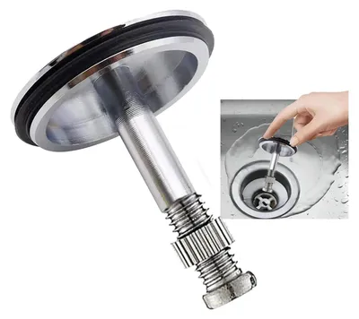 Produktbild von Badewannenstöpsel 43 mm, Universalstöpsel mit verstellbarer Schraube, Stöpsel für Badewanne und Waschbecken, Abflussstöpsel 47–67 mm, höhenverstellbar