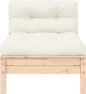 Produktbild von vidaXL Garten-Mittelsofa mit Kissen in Creme Massivholz Kiefer