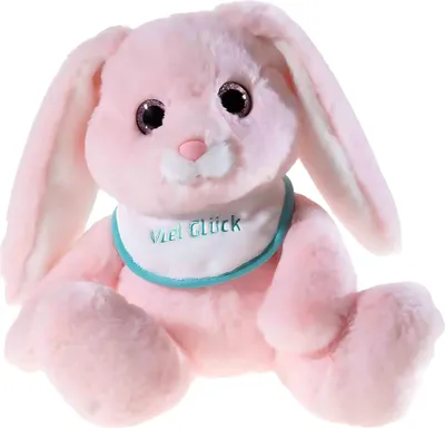 Image de Heunec HASE Tétine rose avec bavoir, taille 25 cm